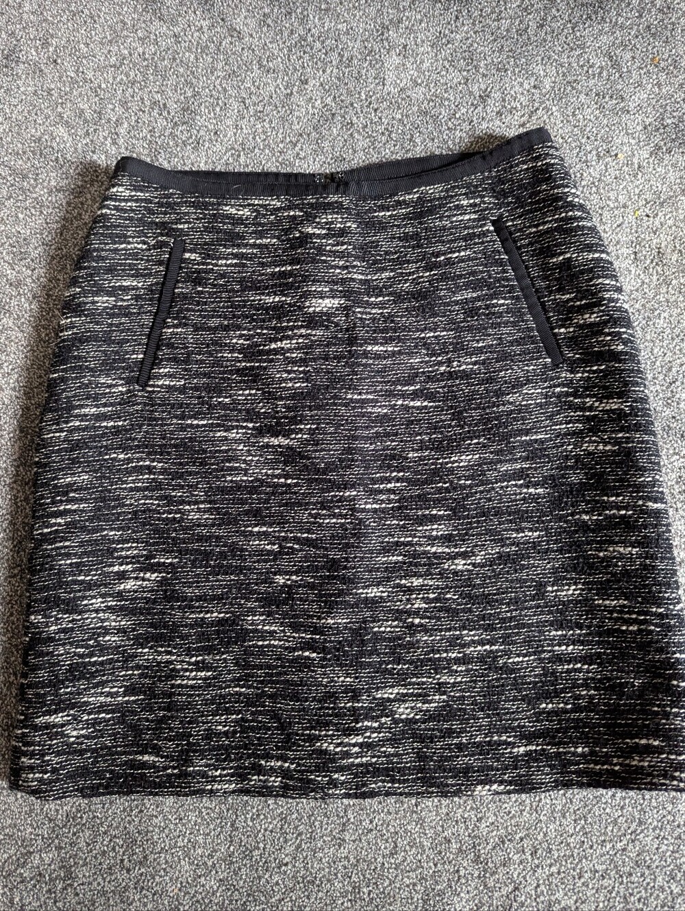 Talbots Women's Black & White Tweed Pencil Skirt